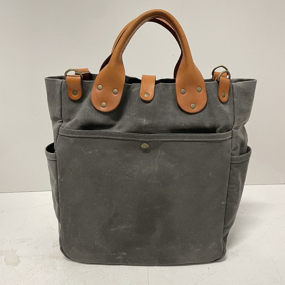 Winter Session Garrison Bag USA Made Waxed Canvas Carryall Tote Leather Brass